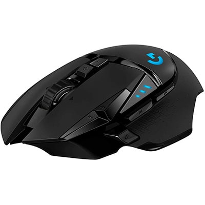 Souris optique sans fil Logitech G502 avec molette de défilement débrayable