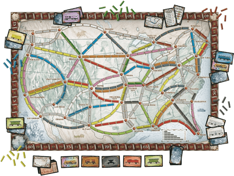 Jeu de plateau les aventuriers du rail USA