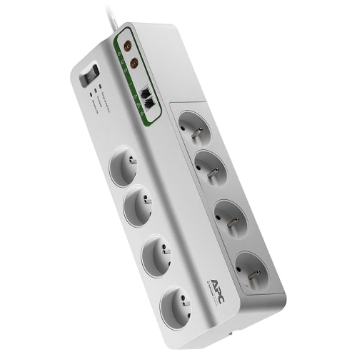 12 Prises 2P+T de Type-E (France) Tour Multiprise avec 6 Ports  USB(4000W/16A), Multiprise Electrique parafoudre et surtension, 3  Interrupteur