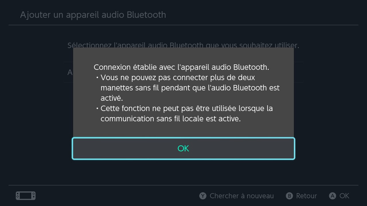 Casque Bluetooth sur Switch