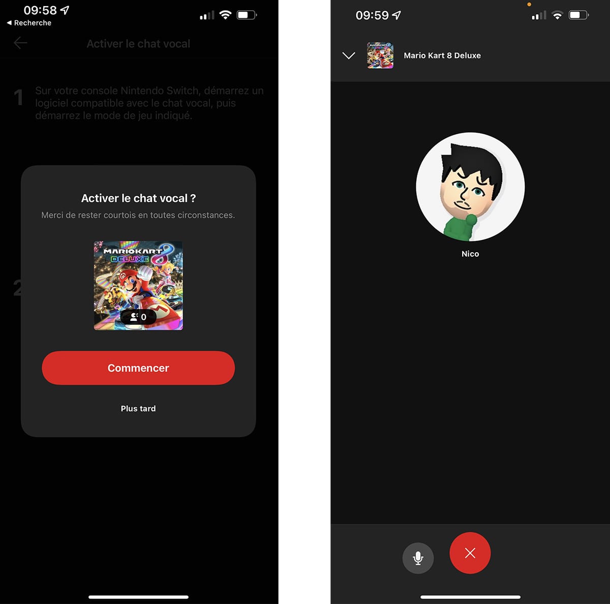 Tchat console Nintendo Switch