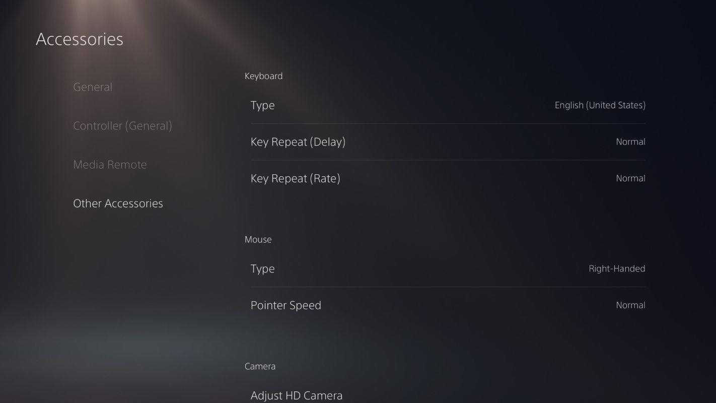 PS5 mouse support